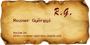 Rozner Györgyi névjegykártya